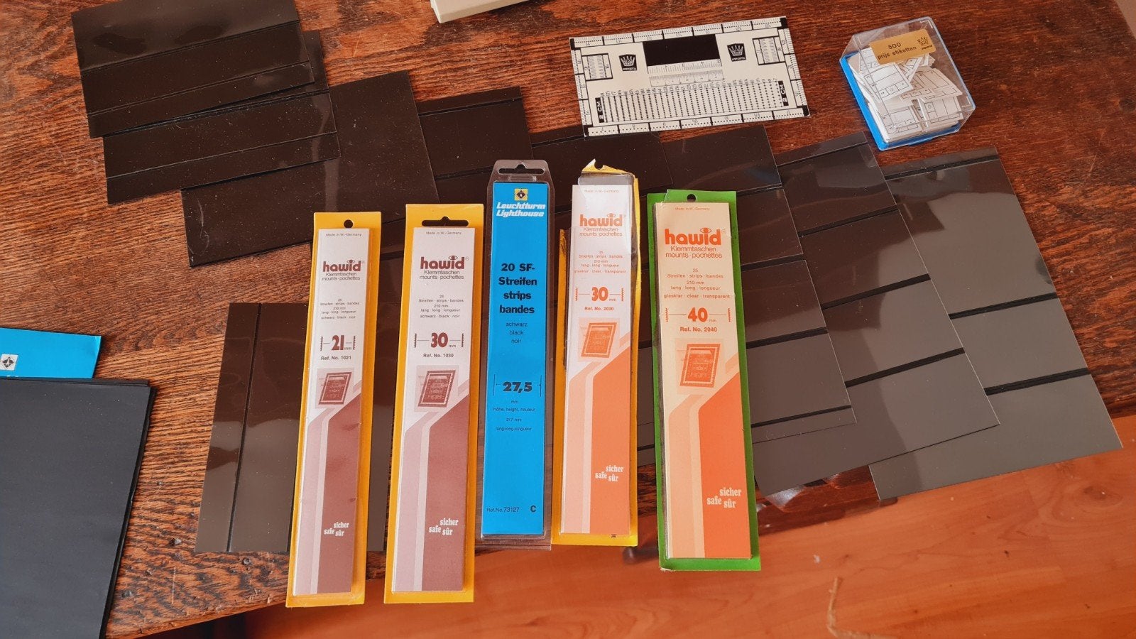 Postzegelaccessoires, postzegelklemstroken, prijsetiketten, Postzegels en Munten, Ophalen of Verzenden