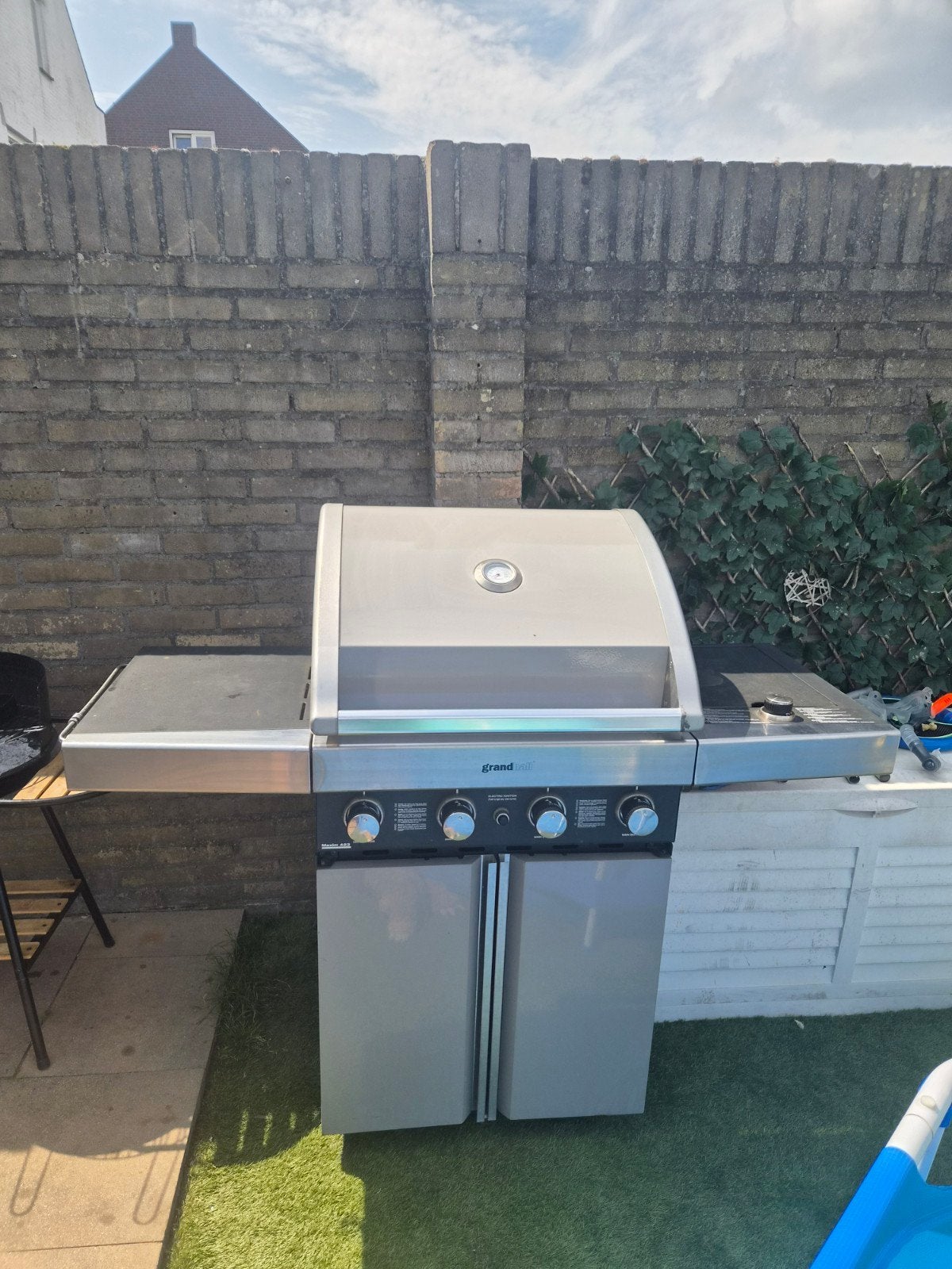 Grandhall gasbarbecue met wokpan, gasflessen en toebehoren, Ophalen, Gebruikt, Grandhall