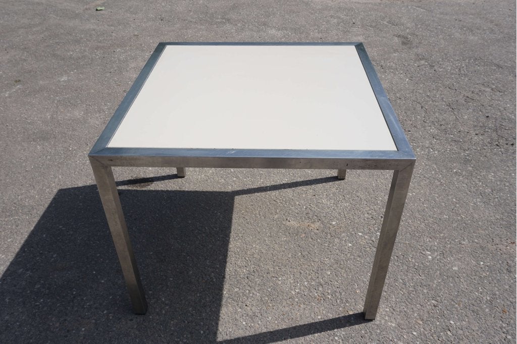 RVS tafel met trespa blad kantinetafel eettafel buitentafel, Gebruikt, 50 tot 100 cm, 50 tot 100 cm, Vier personen