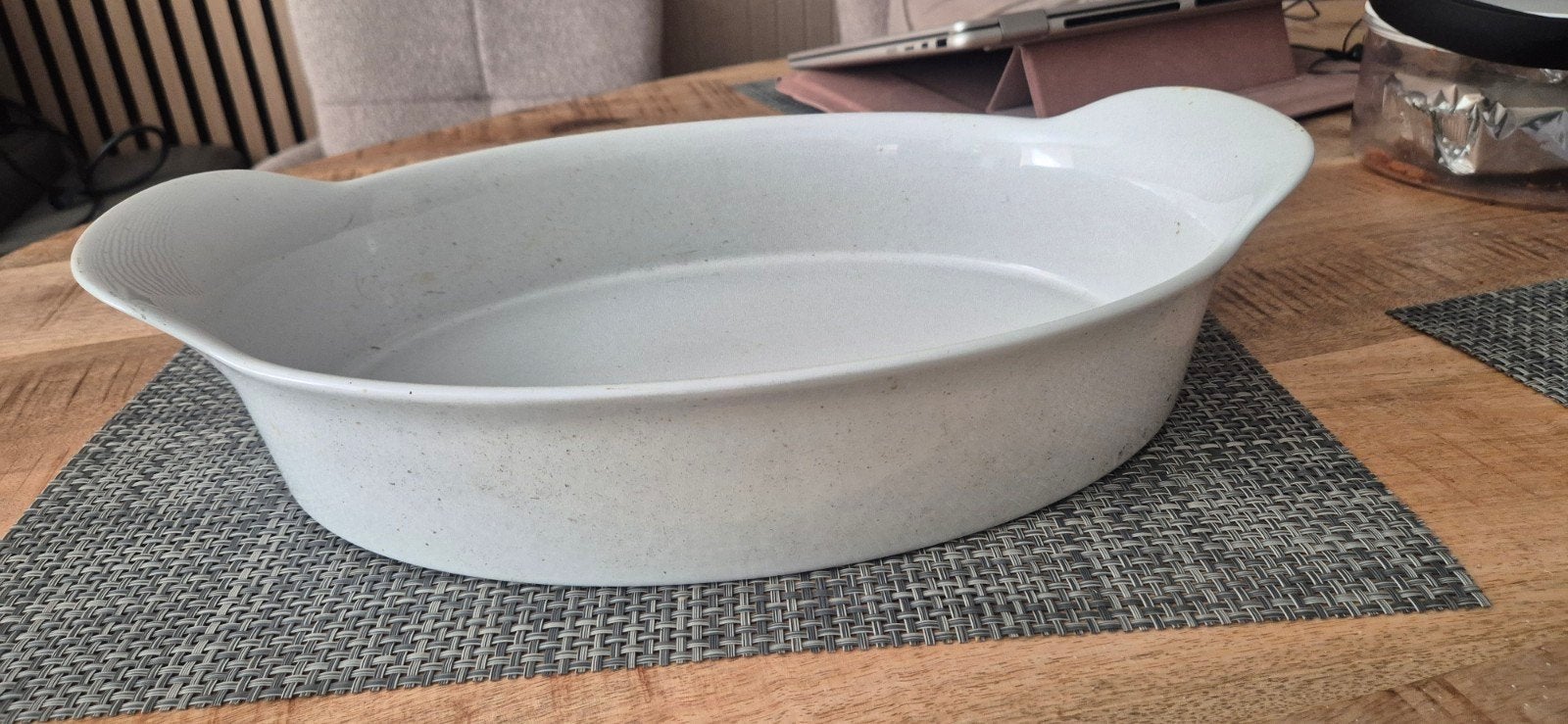 Ikea schaal - Ovenschaal - Wit - Made in Portugal, Gebruikt, Porselein of Keramiek, Schaal, Vaatwasserbestendig