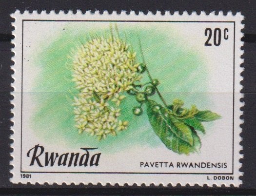 Rwanda 1981 Bloemen, Verzenden, Postfris, Dier of Natuur
