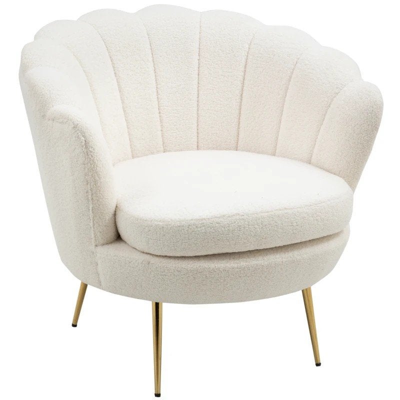HOMCOM Fauteuil in Schelpvorm, Relaxstoel, Ontspanningsstoel, Ophalen, Nieuw, Metaal