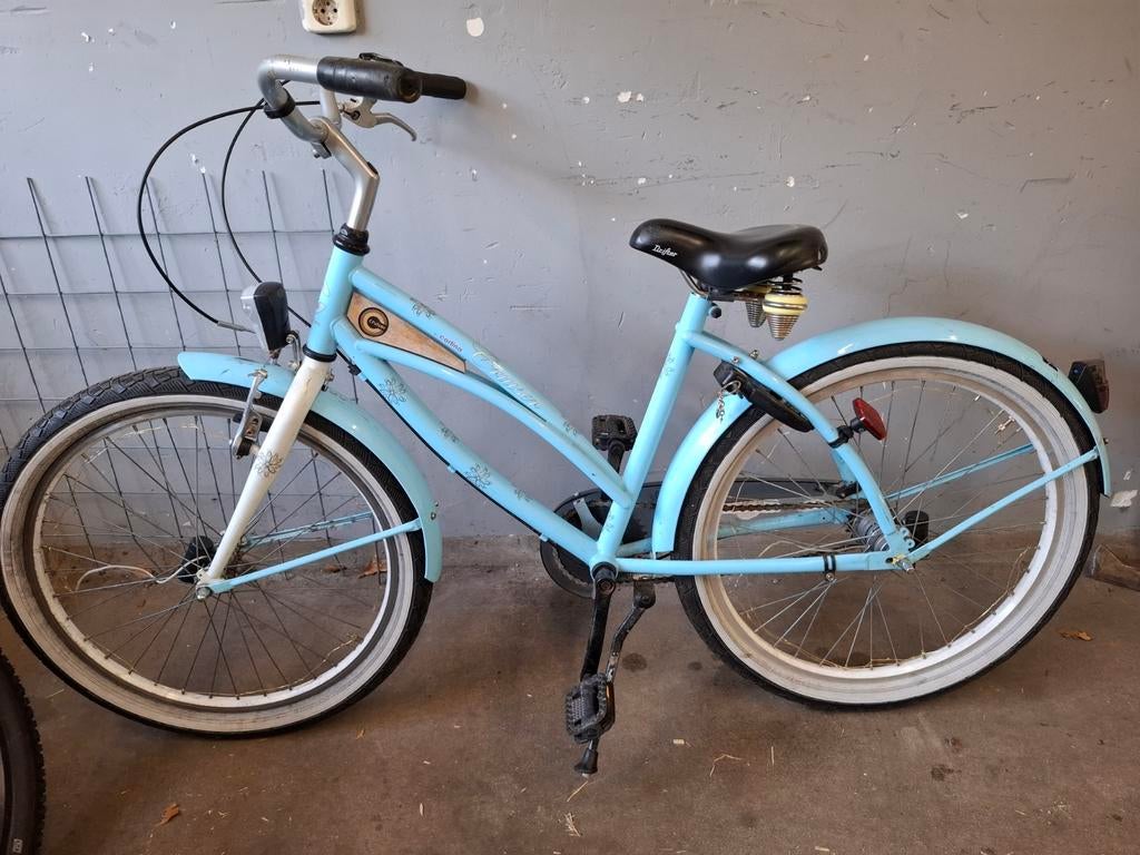 Cortina Cruiser Damesfiets - Lichtblauw met 3 Versnellingen, Overige merken, Terugtraprem, Gebruikt, Versnellingen