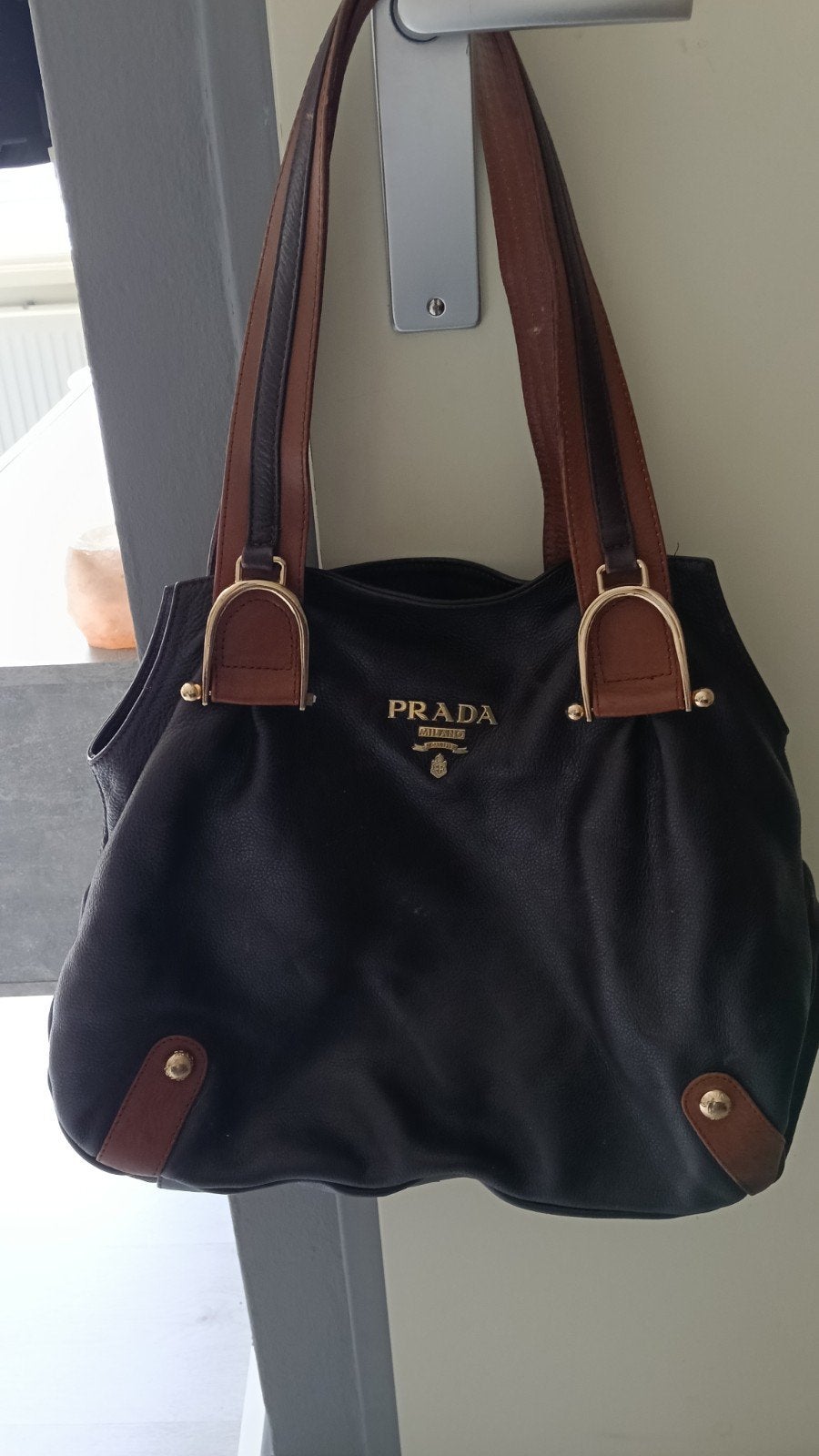 Prada Handtas -Bruin/Zwart, Ophalen of Verzenden, Gebruikt, Bruin, Handtas