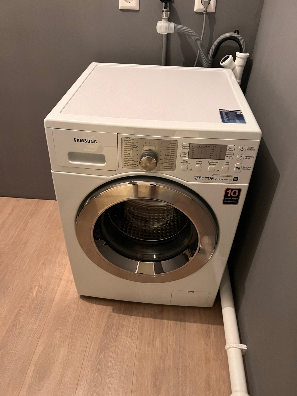 Samsung eco bubble 7kg, Ophalen, Zo goed als nieuw, Voorlader, Kort programma