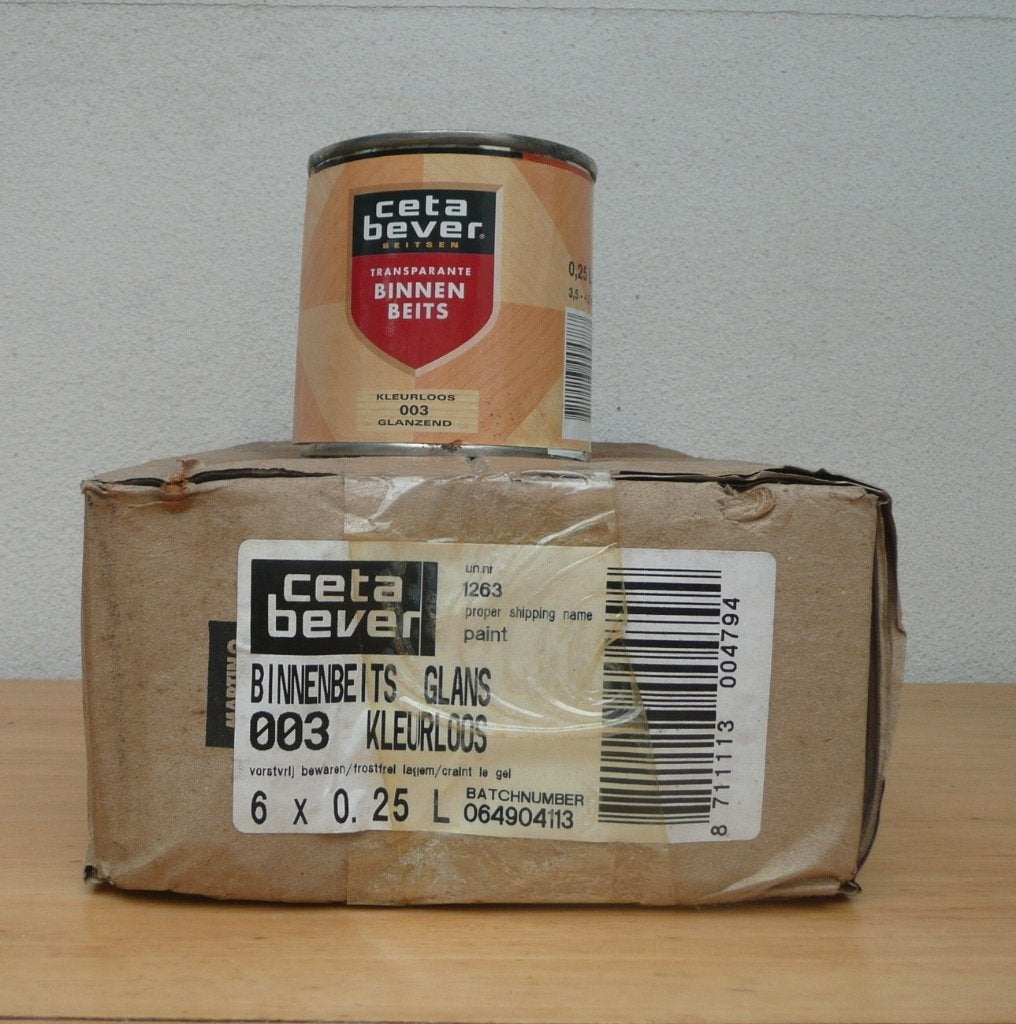 Verf: CetaBever binnenbeits 003 kleurloos glanzend (463), Minder dan 5 liter, Ophalen of Verzenden, Overige kleuren, Beits