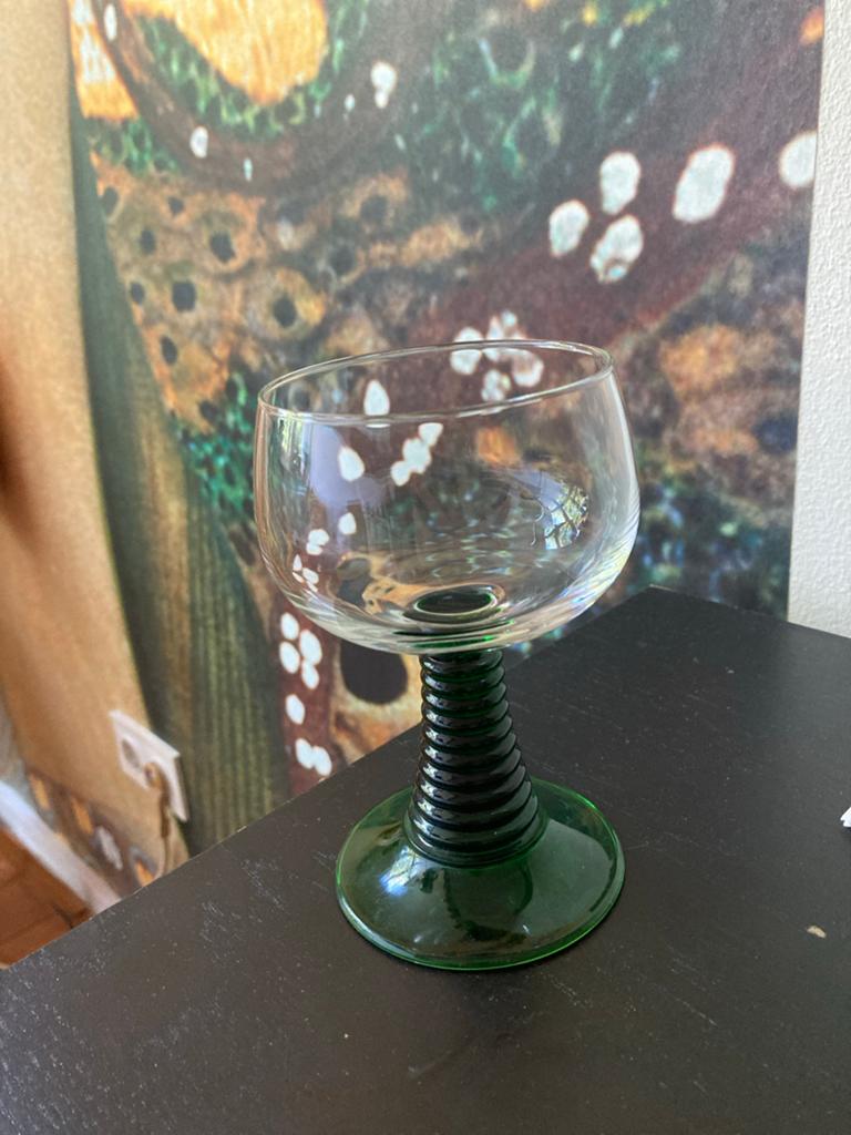 Vintage Luminarc France groen wijnglas, Ophalen