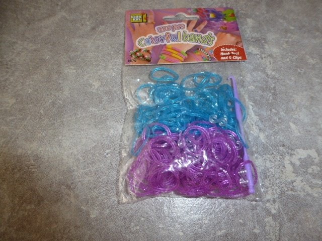NIEUW 200 paars/blauw glitter loom bandjes 5zakjes voor 9,00, Ophalen of Verzenden, Nieuw