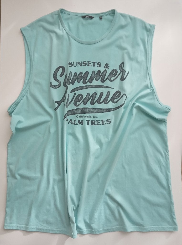 C&A turquoise t-shirt zonder mouwen, maat 4XL, Kleding | Heren, T-shirts, Oosterveldweg 15, 7274 DZ, Verzenden, Maat 56/58 (XL)