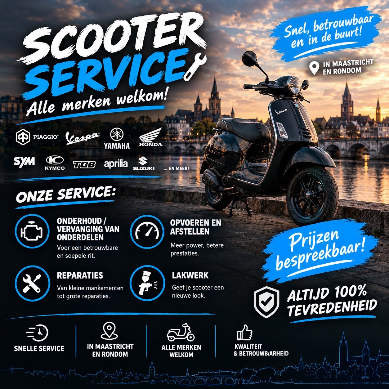 !SERVICE MAASTRICHT SCOOTER!, Ophalen, Nieuw, Overige typen, Overige merken