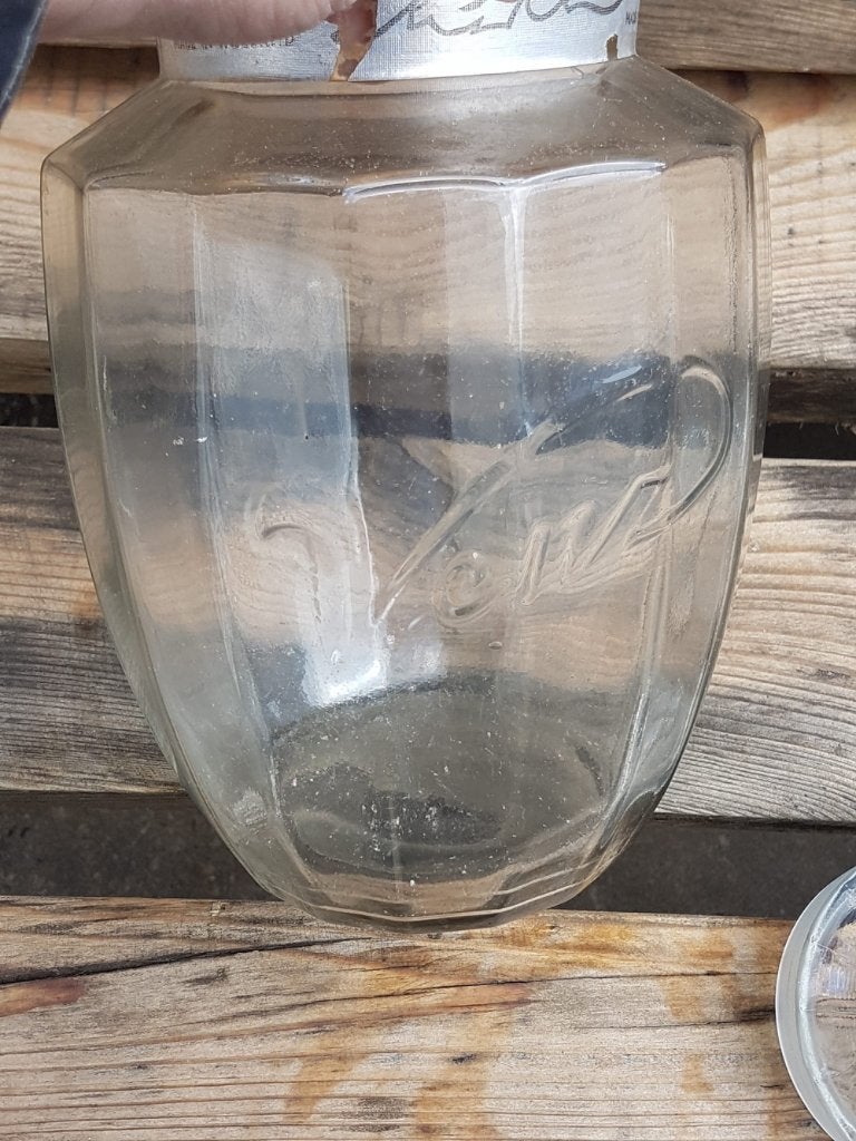 Glazen Venz snoeppot, voorraadpot, winkelfles, 30'r jaren., Ophalen of Verzenden