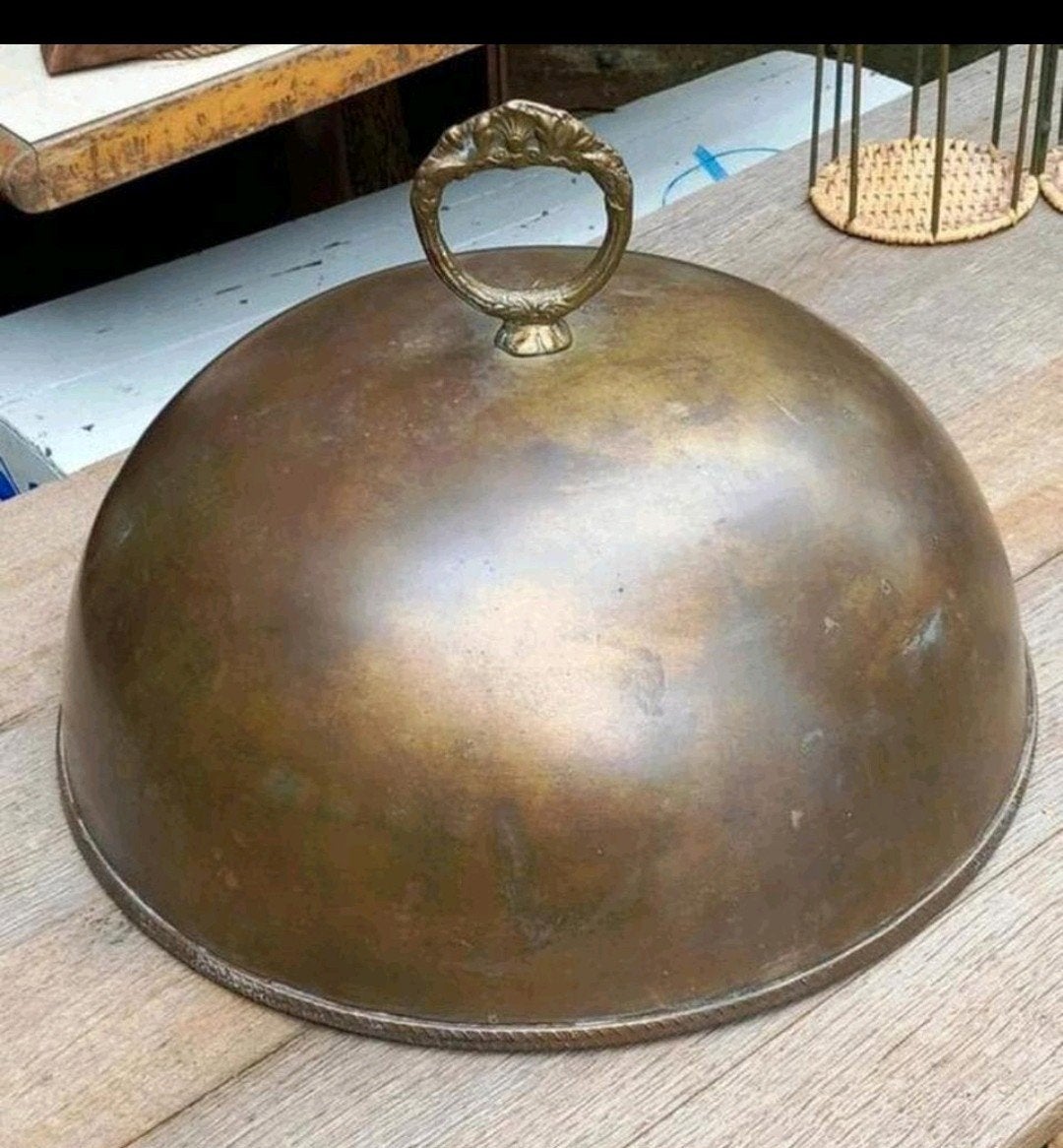 Antieke messing stolp, cloche voor etenswaren, Ophalen of Verzenden