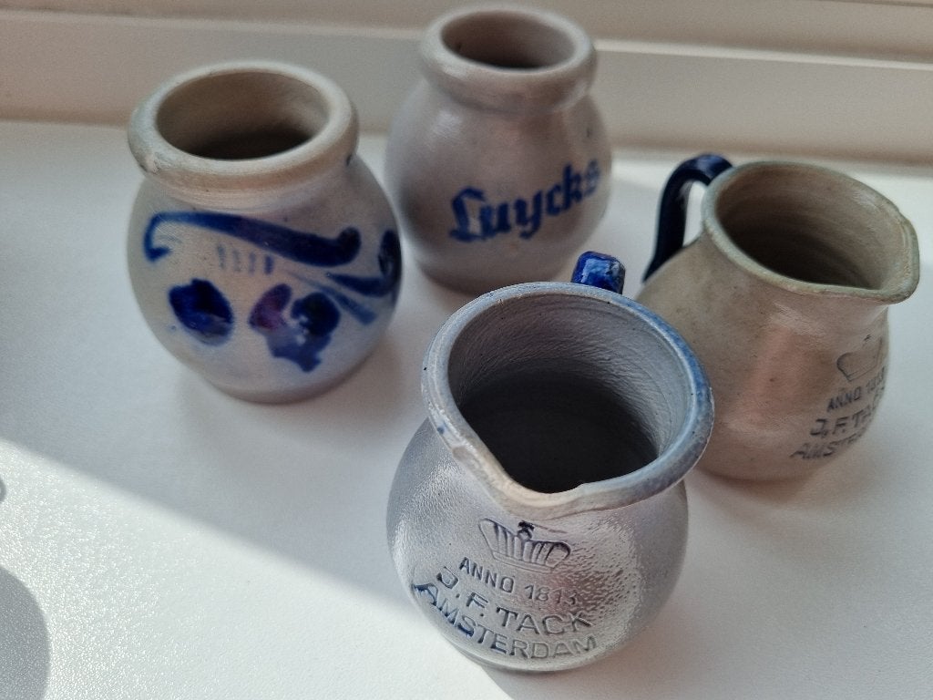 Keulse mosterpotjes / azijnkannetjes  J.F. Tack Amsterdam, Antiek en Kunst, Ophalen of Verzenden