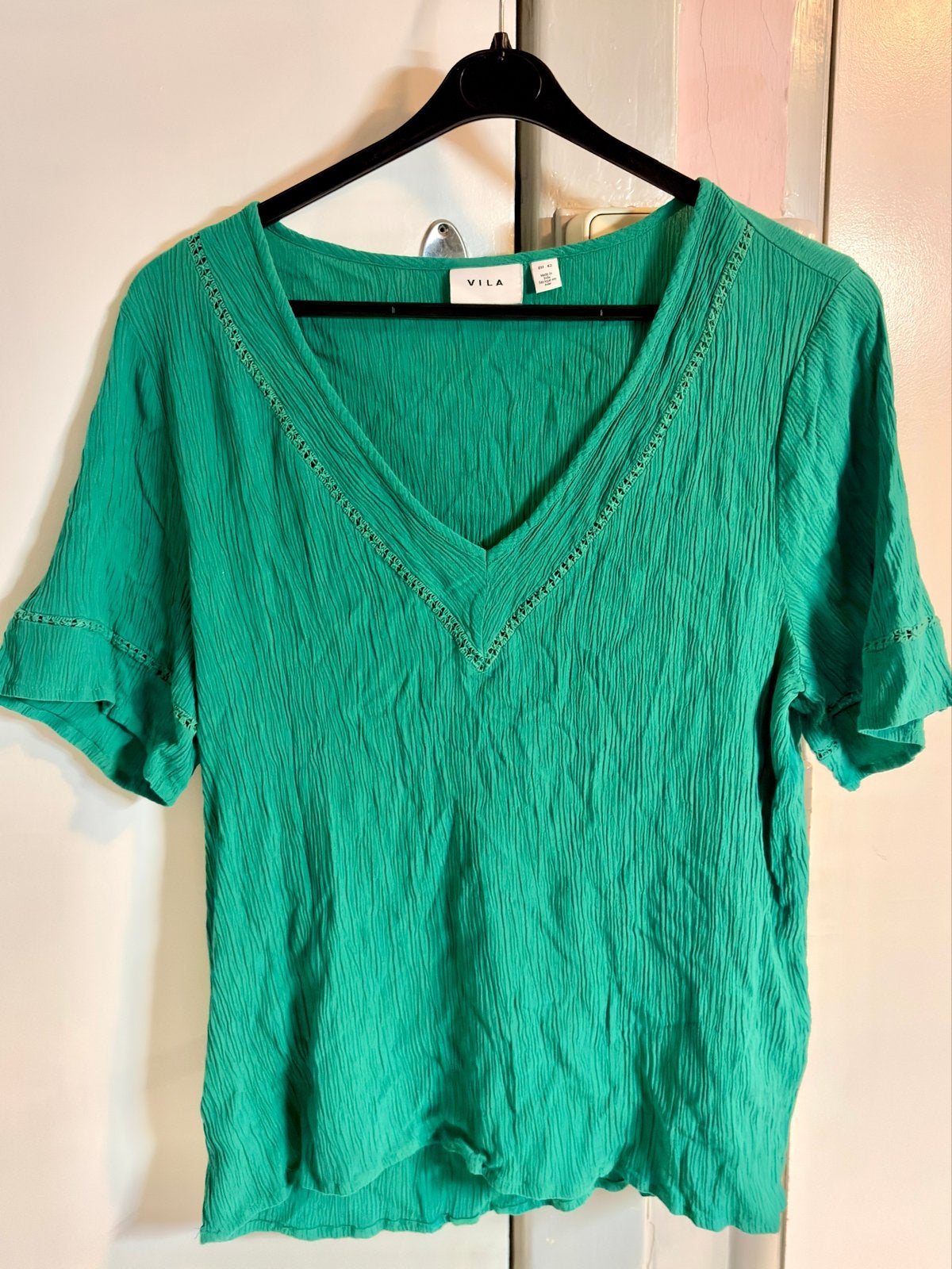 VILA groene boho top maat 38, Maat 38/40 (M), Ophalen of Verzenden, Zo goed als nieuw, Korte mouw