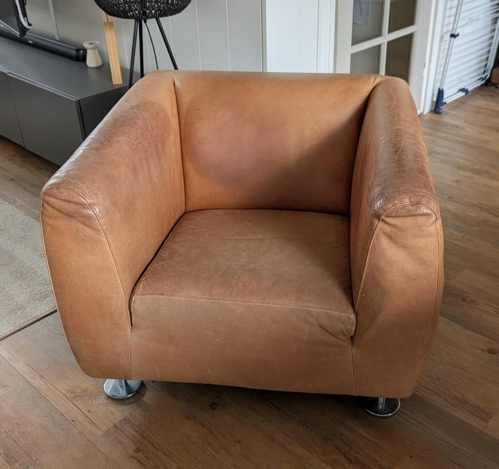 Topform leren stoel, Huis en Inrichting, Ophalen, Eenpersoons, Minder dan 150 cm, Leer