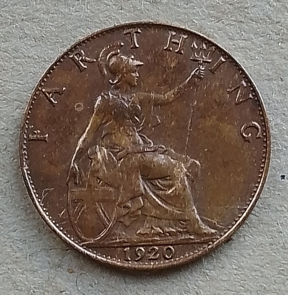 Engeland, farthing 1920, Ophalen of Verzenden, Overige landen, Losse munt