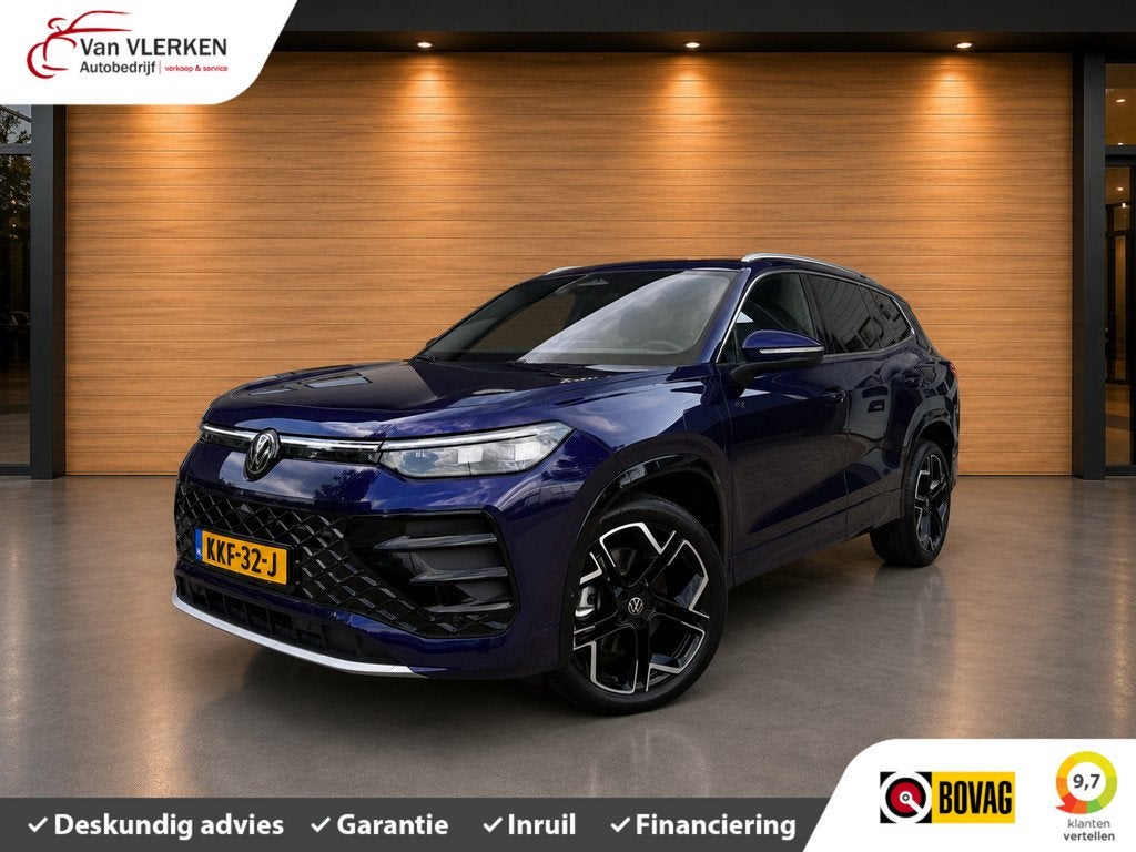 Volkswagen Tayron 1.5 eHybrid R-Line PANO MASSAGESTOELEN PHE, Auto's, Volkswagen, 12 maanden, 4 cilinders, Blauw, Leder en Stof
