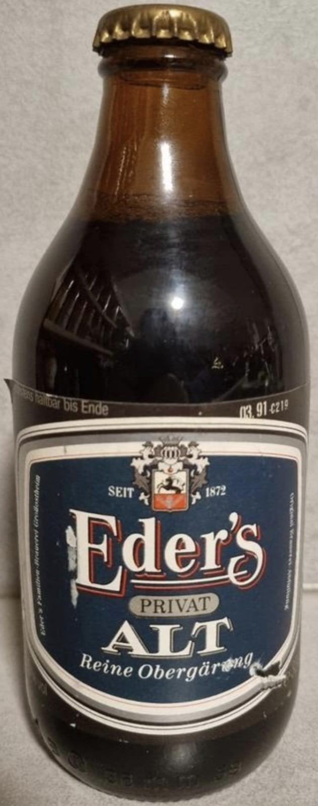 Eder's Alt van Familienbrauerei Großostheim (33cl, THT 1991), Verzamelen, Biermerken, Ophalen of Verzenden, Zo goed als nieuw