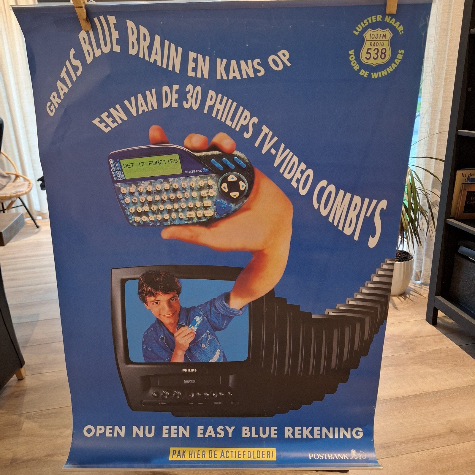 6 reclame posters van de postbank, Ophalen of Verzenden, A1 t/m A3, Rechthoekig Staand, Reclame