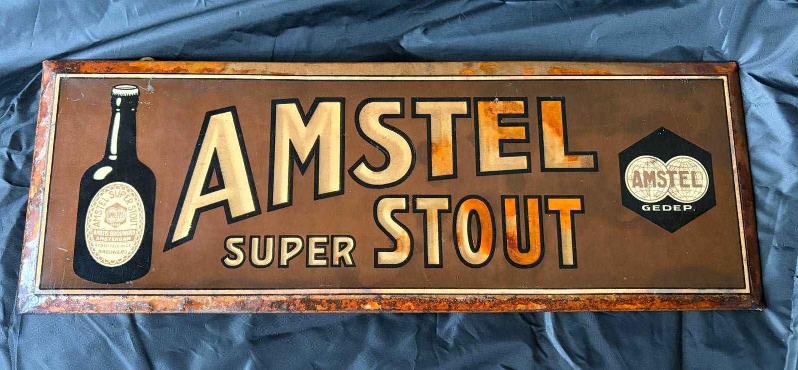 Amstel Stout 1934, Verzamelen, Merken en Reclamevoorwerpen, Ophalen of Verzenden, Gebruikt, Reclamebord