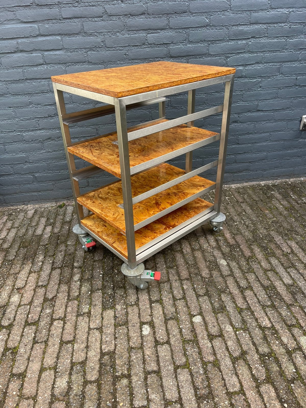 Trolley, uniek industrieel , metaal hout, Ophalen, Gebruikt