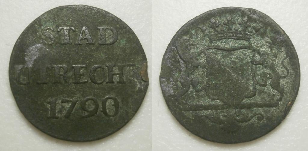 6] Utrecht Stad Duit 1790, Postzegels en Munten, Munten | Nederland, Losse munt, 1 cent, Vóór koninkrijk, Ophalen of Verzenden