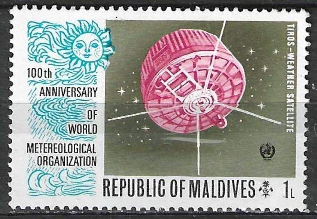 Maldiven 1973 - Yvert 436 - 100 Jaar W.M.O. - 1 l. (PF), Verzenden, Postfris, Midden-Oosten