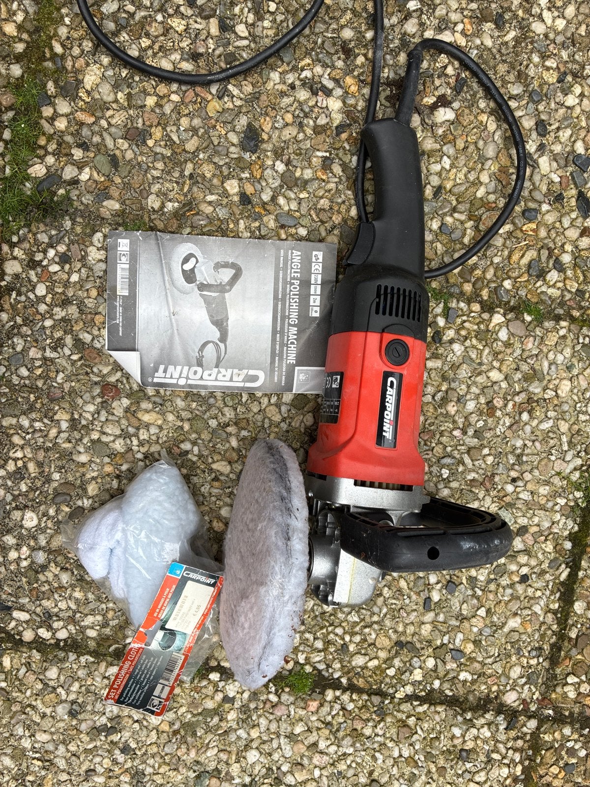 Carpoint Haakse Polijstmachine met accessoires, Ophalen, Gebruikt