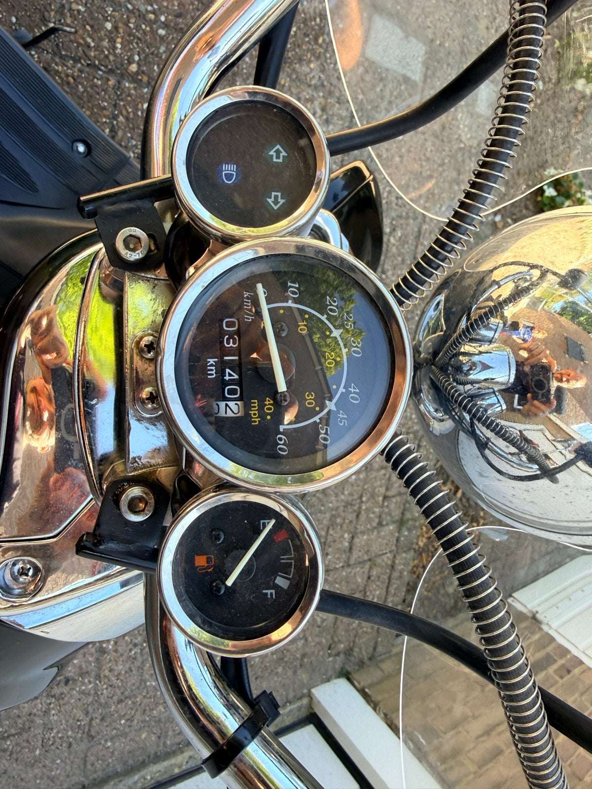Grande Retro Scooter - Zwart met bruin zadel, Ophalen, Gebruikt