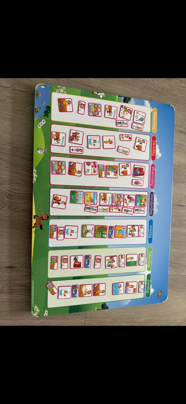 Planbord week kind met magneetjes, Ophalen of Verzenden, Gebruikt