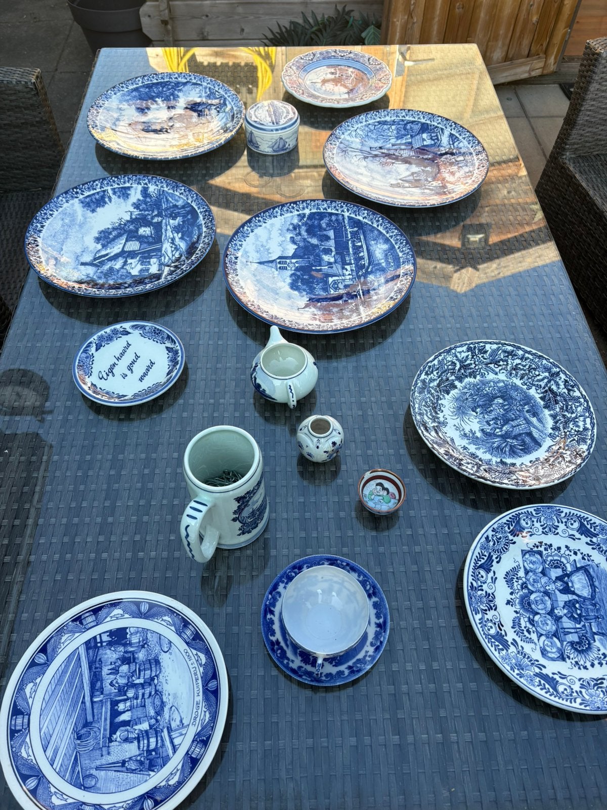 Partij delfts blauw/ chinees porselein, Antiek en Kunst, Ophalen of Verzenden