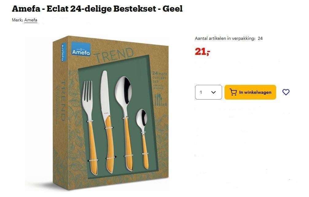 Nieuw in doos Eclat bestek van Amefa - nergens goedkoper, Huis en Inrichting, Keuken | Bestek, Nieuw, Bestekset, Rvs of Chroom