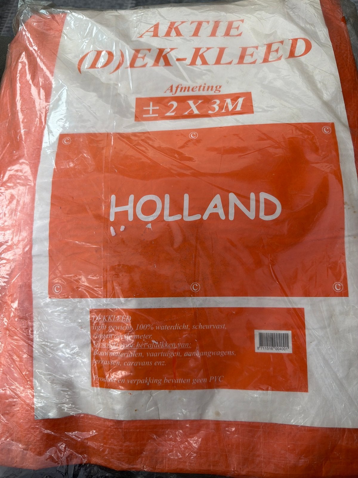 Nieuw Oranje Dekzeil 2x3m met 'Holland' opdruk, Ophalen of Verzenden, Nieuw