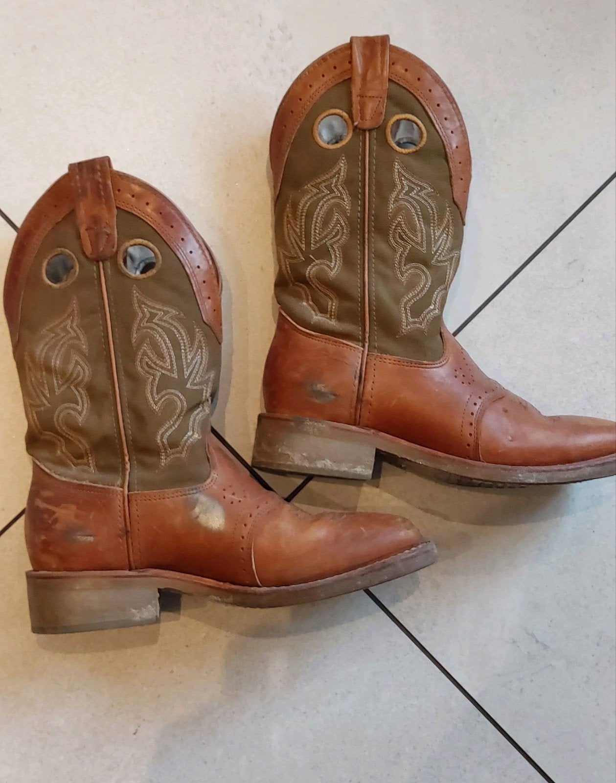 Western laarzen Double H boots, Kleding | Dames, Schoenen, Ophalen of Verzenden, Gedragen, Groen, Hoge laarzen