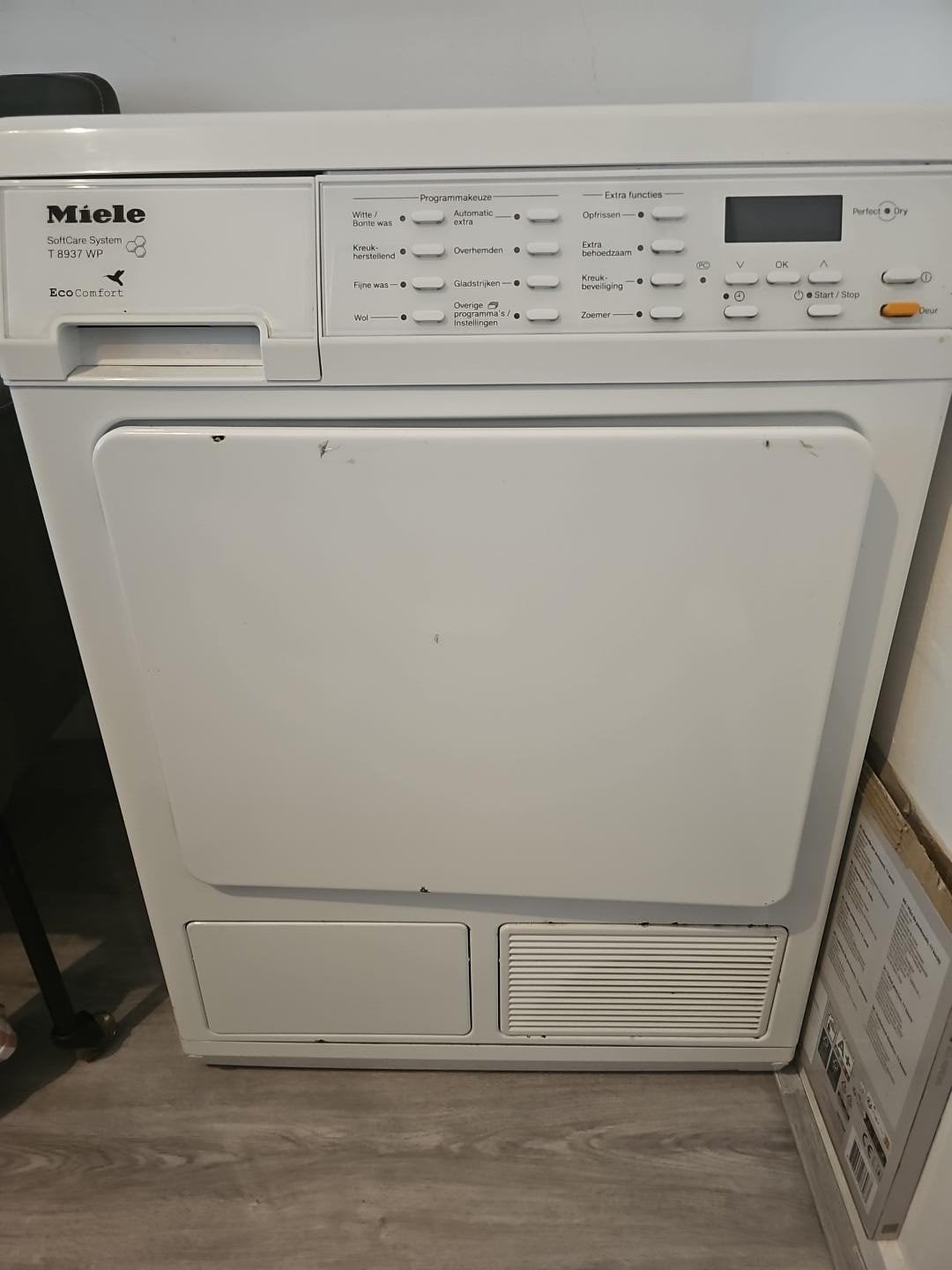 Miele T 8937 WP Warmtepompdroger – In nette staat – Bieden, Witgoed en Apparatuur, Ophalen, 6 tot 8 kg, Gebruikt, 85 tot 90 cm