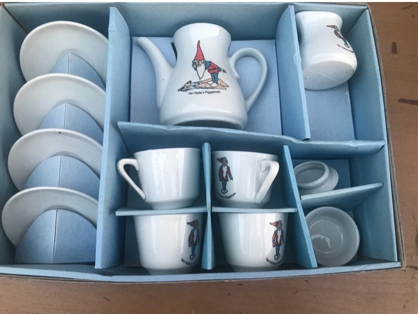 Nieuw prachtig vintage piggelmee kinderservies van van nelle, Ophalen of Verzenden