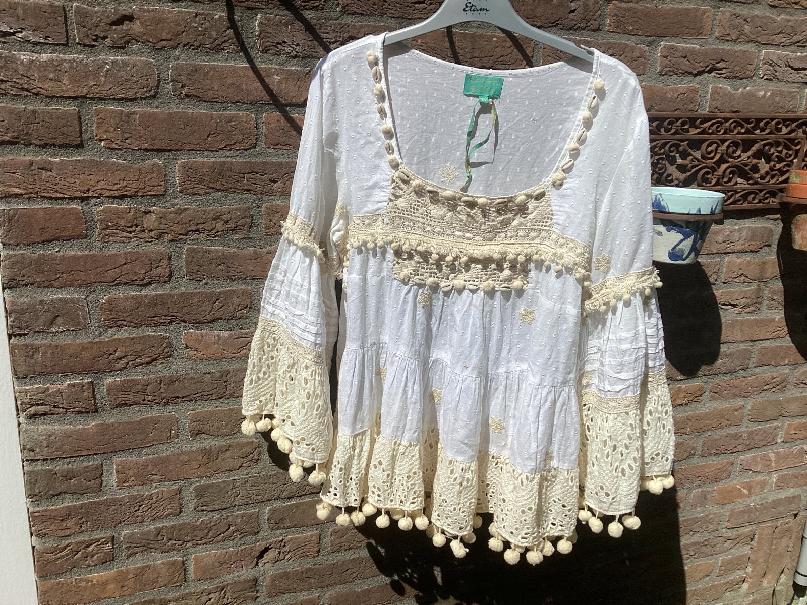 Beeldschone nieuwe Boho festival met borduur Antica Sartoria, Ophalen of Verzenden, Nieuw, Maat 38/40 (M), Wit