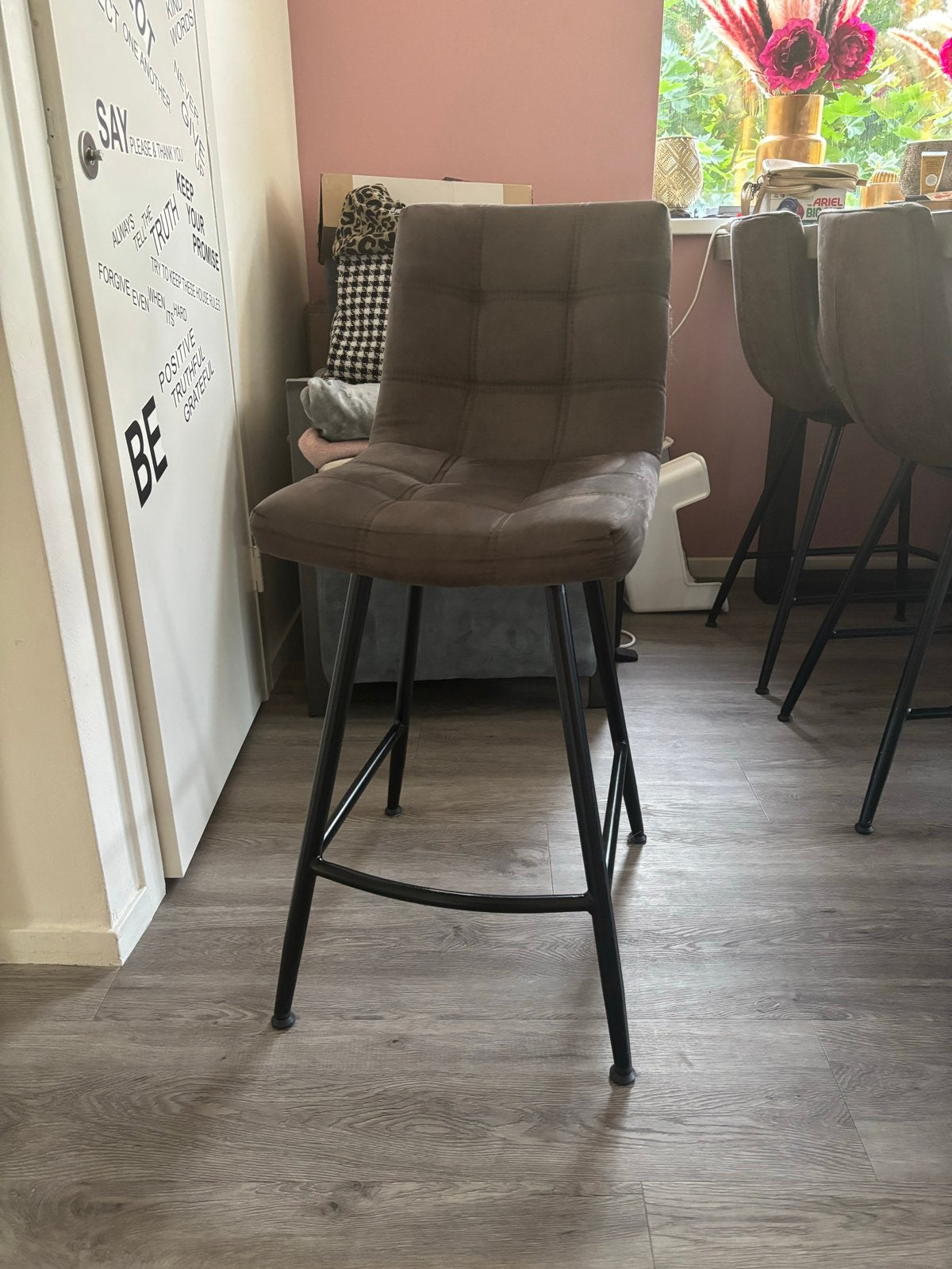 6 barkrukken voor aan bartafel - comfortabel en stijlvol, Huis en Inrichting, Barkrukken, Ophalen, Met voetsteun, 60 tot 90 cm