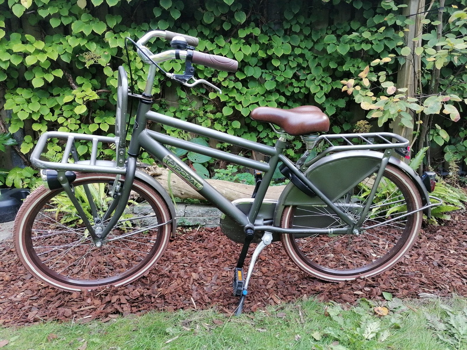Popal jongensfiets transporter, 22 inch, donkergroen, Ophalen, Terugtraprem, 22 inch, Popal transport fiets