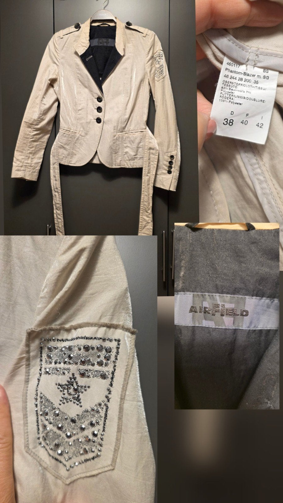 Airfield jasje maat 38/40 (M) - Zo goed als nieuw, Maat 38/40 (M), Beige, Ophalen of Verzenden, Zo goed als nieuw
