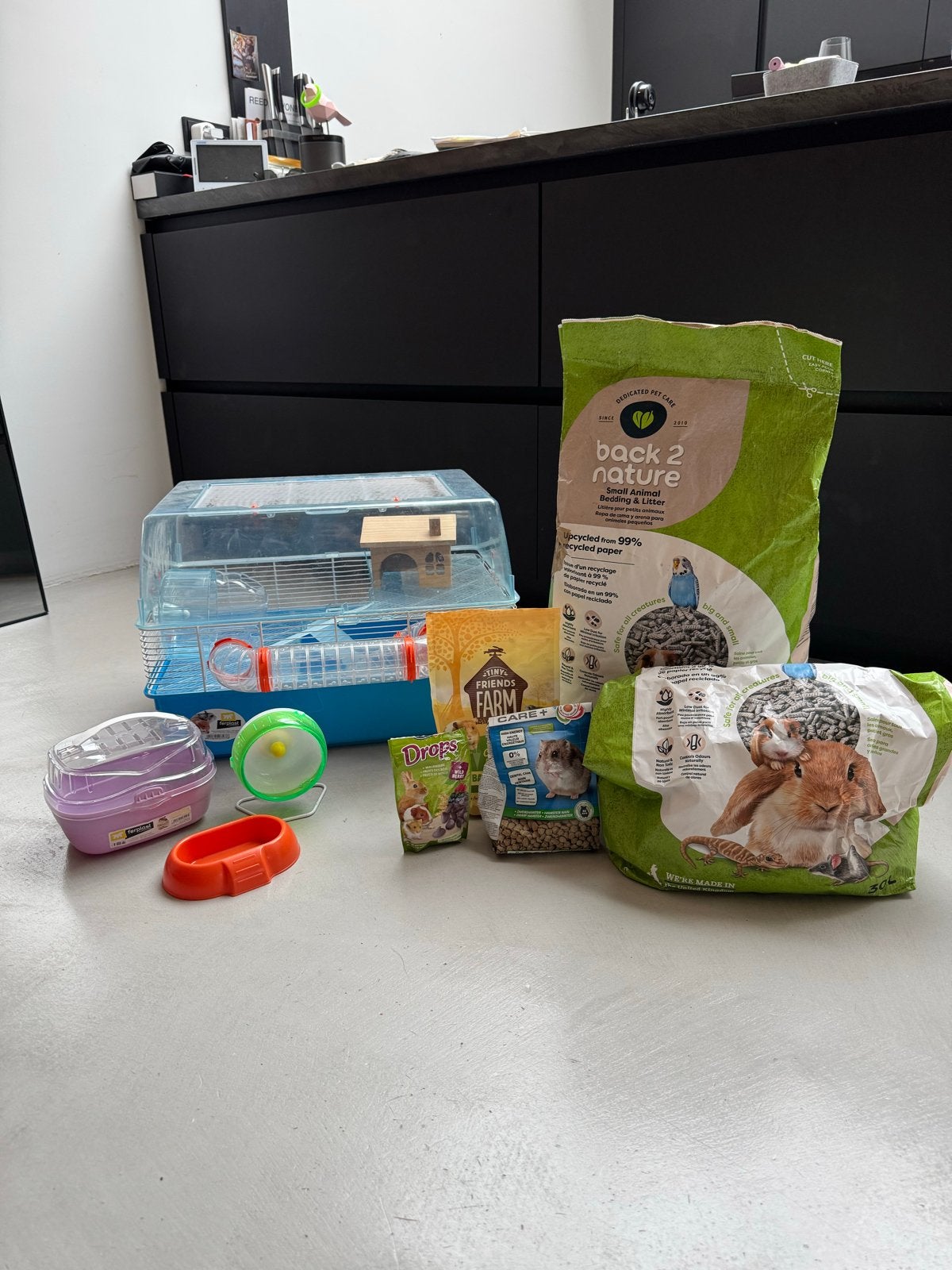 Ferplast hamsterkooi zeer compleet, Ophalen, Zo goed als nieuw, Transportkoffer of -box