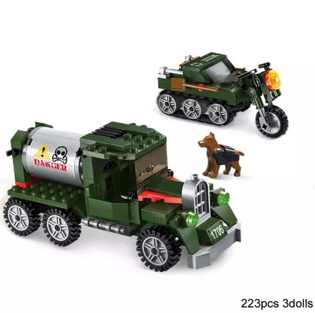 🎁 WW2 Bouwstenen - C16 - Duitse tankwagen met motor 🎁, Ophalen of Verzenden, Nieuw