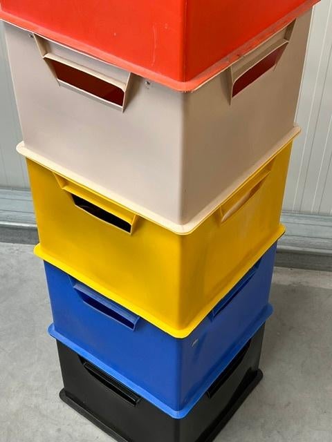 Tomado kratten 13x jaren 70 platenbak vintage prijs p/stuk, Ophalen, Gebruikt, NL, Tomado