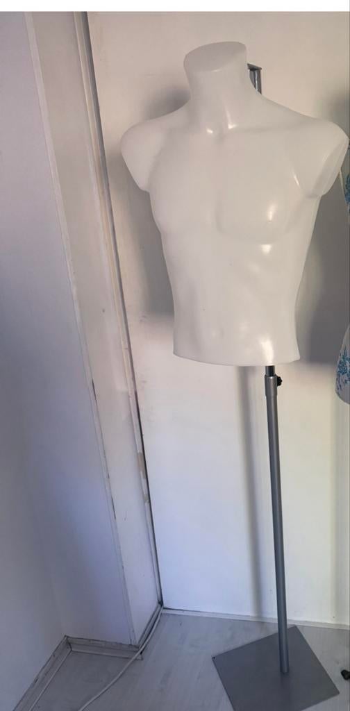 Witte paspop heren torso met standaard, Ophalen of Verzenden