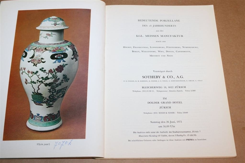Europäisches Porzellan — Meissen & Veilingprijzen 1971, Ophalen of Verzenden, Gelezen