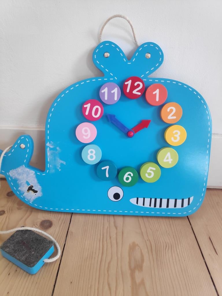 Leerklok Walvis - Analoog & Krijtbord, Kinderen en Baby's, Speelgoed | Educatief en Creatief, Ophalen of Verzenden