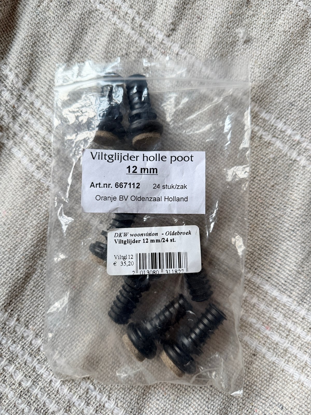 Viltglijders voor holle stoelpoten, Ophalen, Nieuw, Viltglijders, Twee