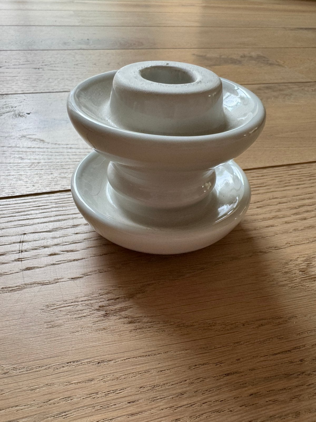 Vintage Witte Keramische Kaarsenhouder - Jaar 1970, Ophalen of Verzenden