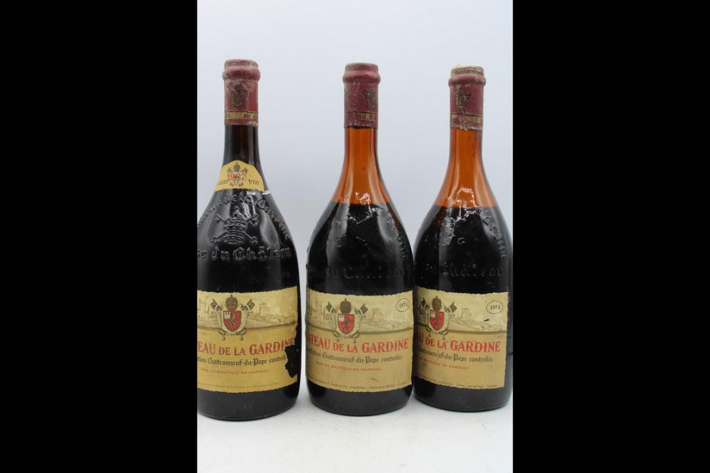 1974 Chateau de la Gardine -Châteauneuf-Du-Pape 1x0.75 liter, Verzenden, Frankrijk, Zo goed als nieuw, Rode wijn