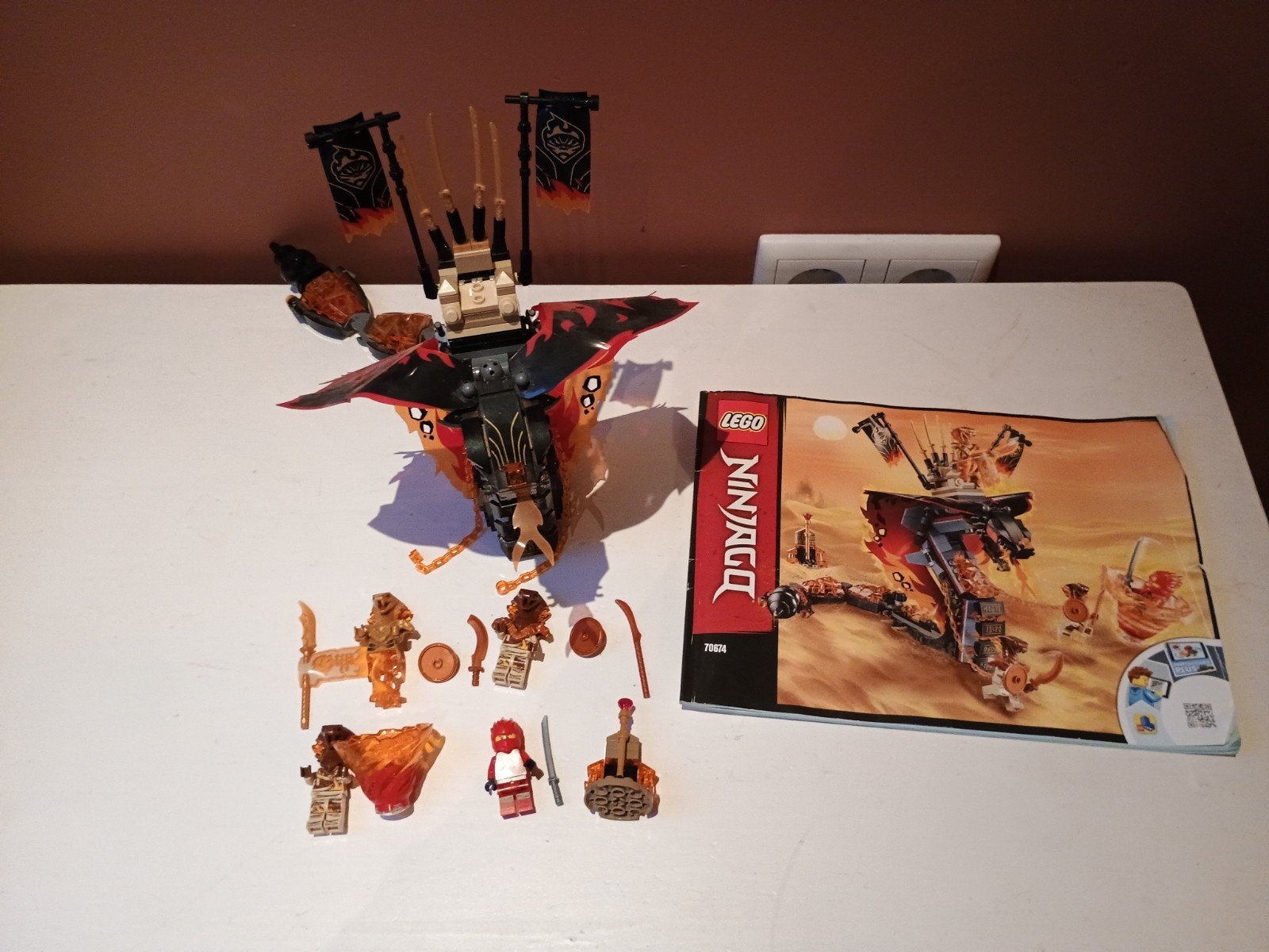 Lego Ninjago 70674 Vuurmecha met minifiguren en instructies, Gebruikt, Lego, Ophalen of Verzenden, Inclusief instructies